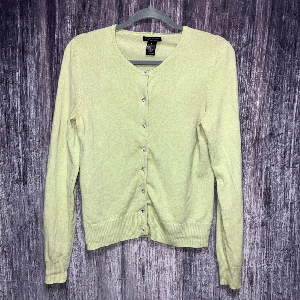 Daniel Bishop 100% Cashmere Button Cardigan Woman Size M‎ **HAS FLAWS**